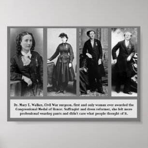 WCW Mary E Walker Suffragist Medal of Honour Poster