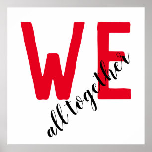 We All Together Teamwork Motivational Inspiration Poster