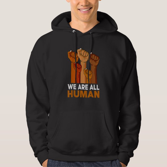 We Are All Human African Melanin Pride Black Histo Hoodie (Vorderseite)