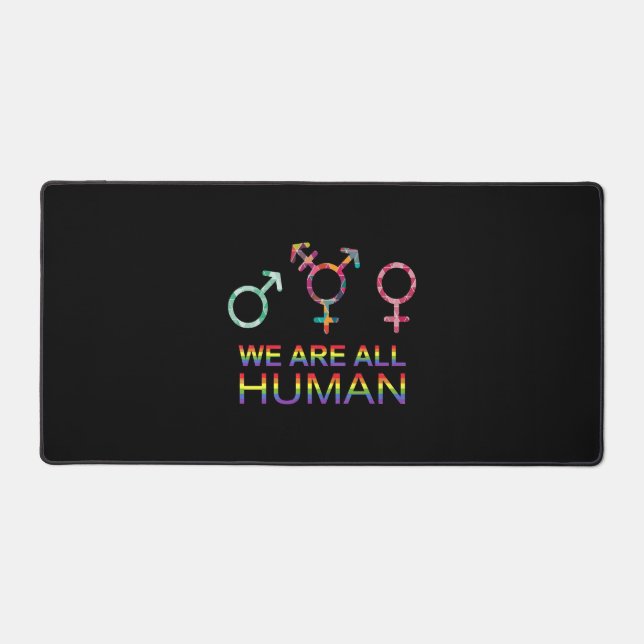 We Are All Human Lgbt Gender Symbols Schreibtischunterlage (Vorderseite)