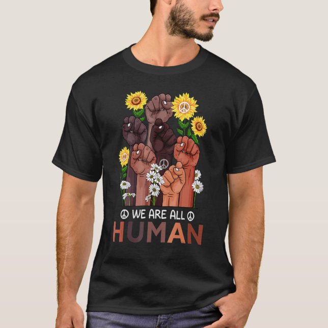 We Are All Human Pride Sunflower Peace African Rai T-Shirt (Vorderseite)