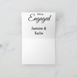 We are engaged couple name romantic stylish simple dankeskarte