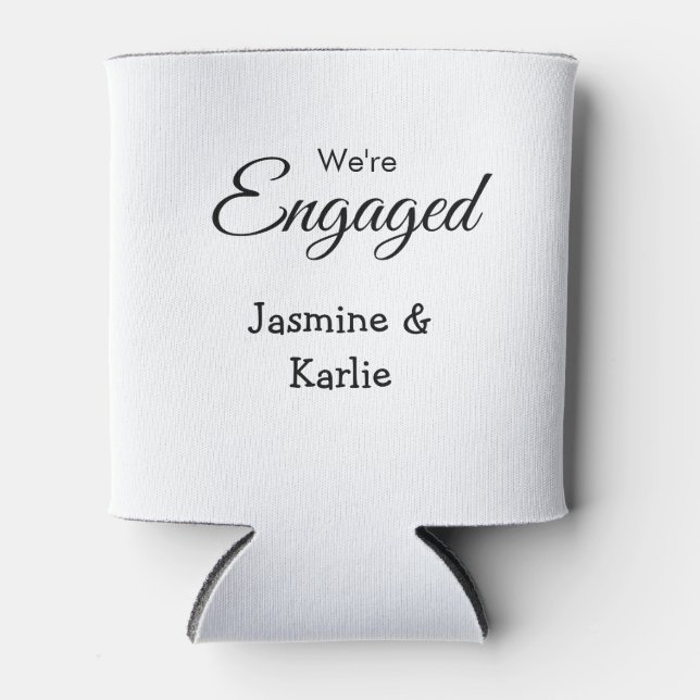 We are engaged couple name romantic stylish simple dosenkühler (Vorderseite)