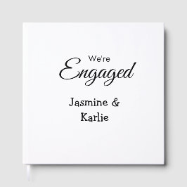 We are engaged couple name romantic stylish simple gästebuch
