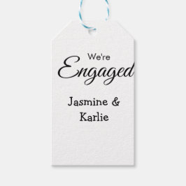 We are engaged couple name romantic stylish simple geschenkanhänger