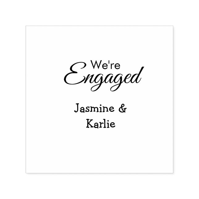 We are engaged couple name romantic stylish simple permastempel (Design)