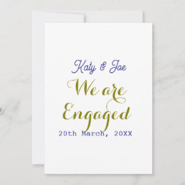 We are Engaged purple gold name date elegant simpl Einladung