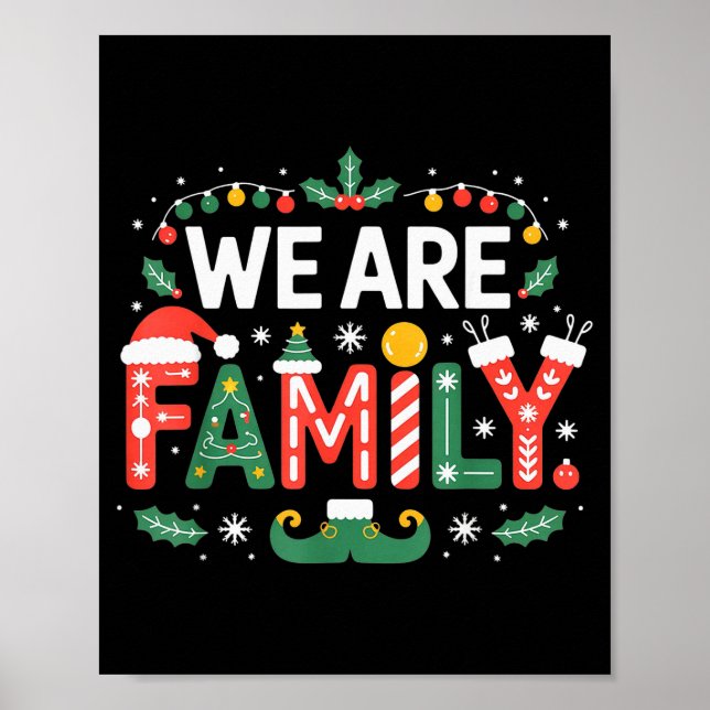 We Are Family Christmas 2025 Pajamas Funny Matchin Poster (Vorne)