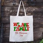 We Are Family Custom Christmas 2024 Personalized Tragetasche<br><div class="desc">Celebrate the joy of family with the We Are Family Custom Christmas 2024 Personalized Tote Bag. This festive tote bag is more than just a holiday accessory—it's a fun and functional way to bring the whole family together. Personalize it with your family name to create a unique and memorable Christmas...</div>