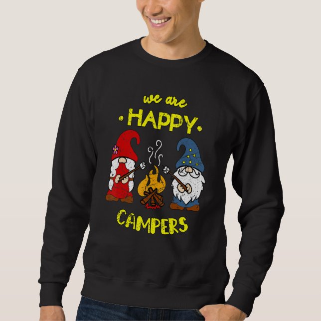 We Are Happy Campers Gnomes Gnome Campfire Couple Sweatshirt (Vorderseite)