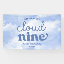We Are On Cloud Nine Blue 9th Ninth Birthday Party