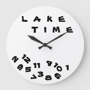 "WE ARE ON ***LAKE TIME***" WITH THIS COOL CLOCK GROßE WANDUHR