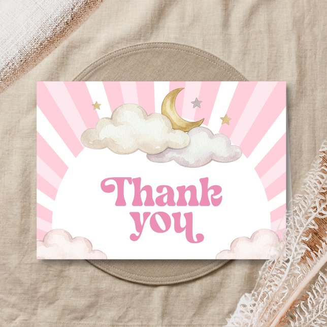 We are Over the Moon Baby Shower Dankeskarte (Over the Moon Baby Shower Thank You Card)