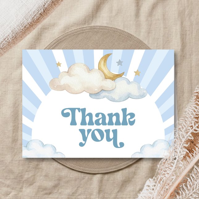 We are Over the Moon Baby Shower Dankeskarte (Over the Moon Baby Shower Thank You Card)