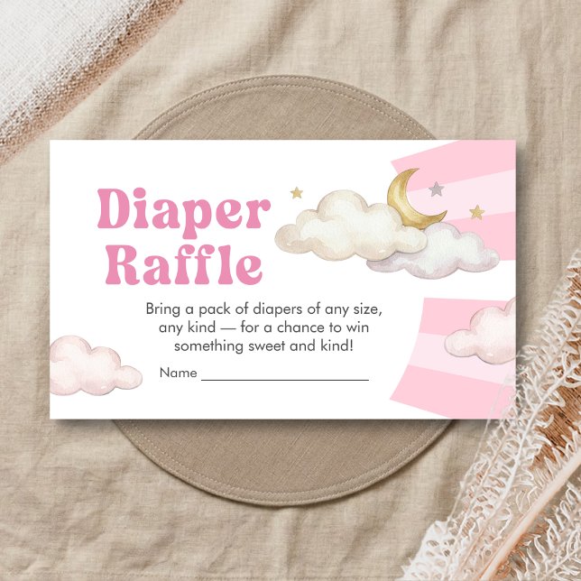 We are Over the Moon Baby Shower Diaper Raffle Begleitkarte (Over the Moon Baby Shower Diaper Raffle)
