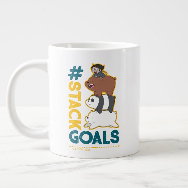 We Bare Bears and Chloe - #StackGoals Jumbo-Tasse (Links)