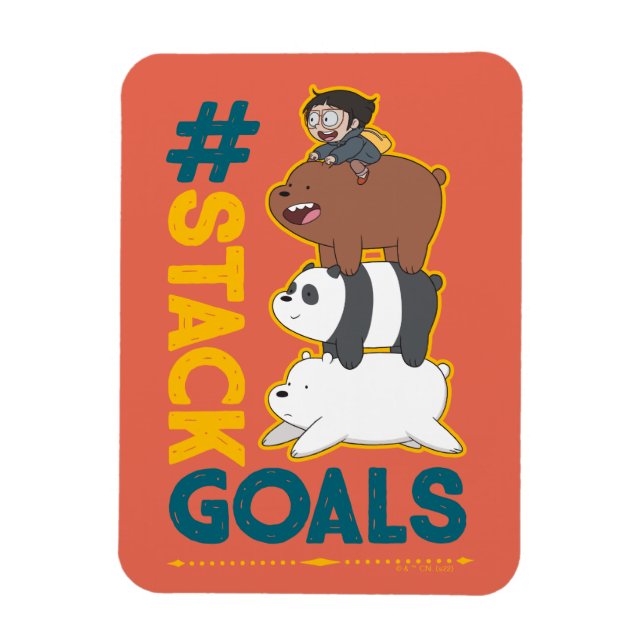 We Bare Bears and Chloe - #StackGoals Magnet (Vertikal)