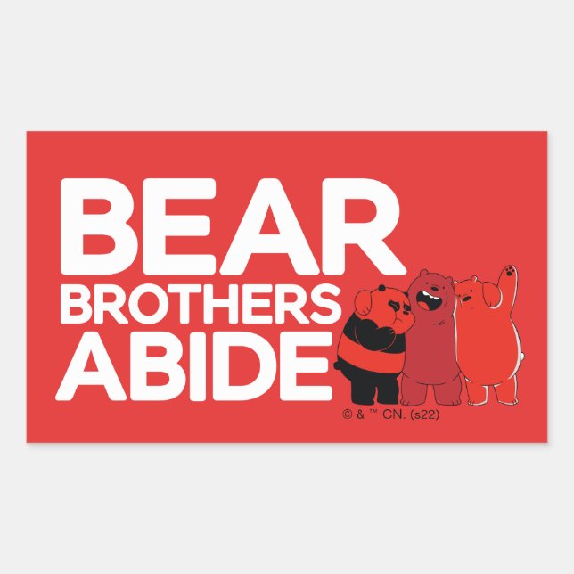 We Bare Bears - Bear Brothers Abide Rechteckiger Aufkleber (Vorderseite)