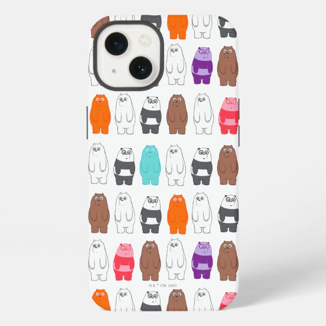 We Bare Bears Farbige Bären Muster iPhone Hülle (Rückseite)