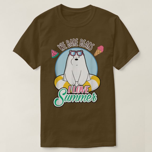We Bare Bears Ice Bear Loves Summer  T-Shirt (Design vorne)