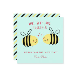 We Bee-long Together Cute Kids Valentine's Day Mitteilungskarte