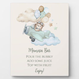 We Can Bearly Wait Baby Shower Boy Momosa Bar Sign Fotoplatte
