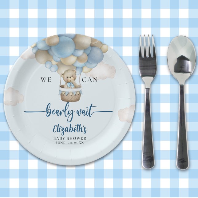 We Can Bearly Wait Baby Shower Decorations Pappteller (Von Creator hochgeladen)