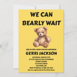 We Can Bearly Wait Baby Shower Einladung