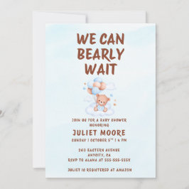 We Can Bearly Wait Baby Shower Einladung