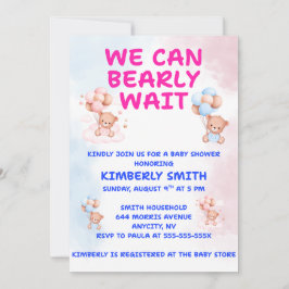We Can Bearly Wait Baby Shower Einladung