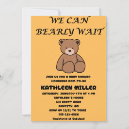 We Can Bearly Wait Baby Shower Einladung