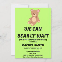 We Can Bearly Wait Baby Shower Einladung