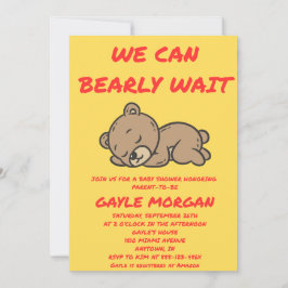 We Can Bearly Wait Baby Shower Einladung