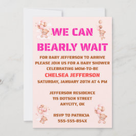 We Can Bearly Wait Baby Shower Einladung