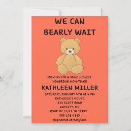 We Can Bearly Wait Baby Shower Einladung