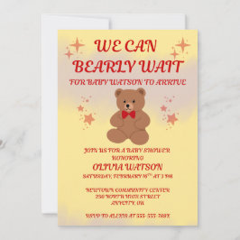 We Can Bearly Wait Baby Shower Einladung