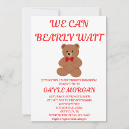 We Can Bearly Wait Baby Shower Einladung