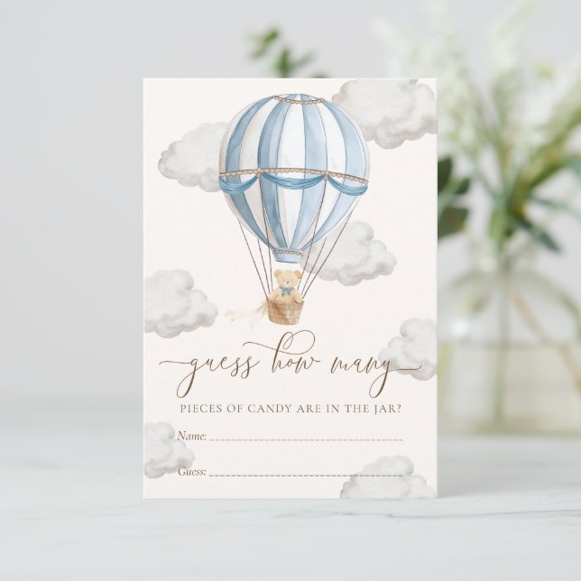 We Can Bearly Wait Baby Shower Guess How Many Card Einladung (Stehend Vorderseite)