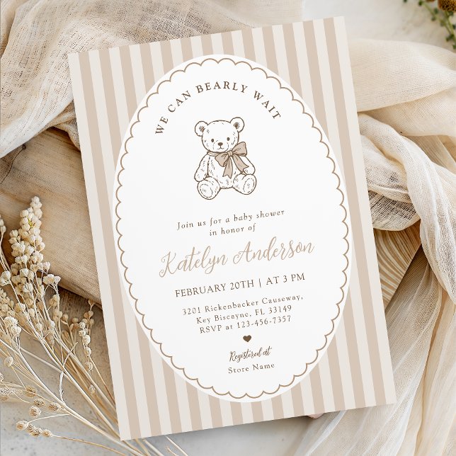 We Can Bearly Wait Baby Shower Invitation Einladung (Von Creator hochgeladen)