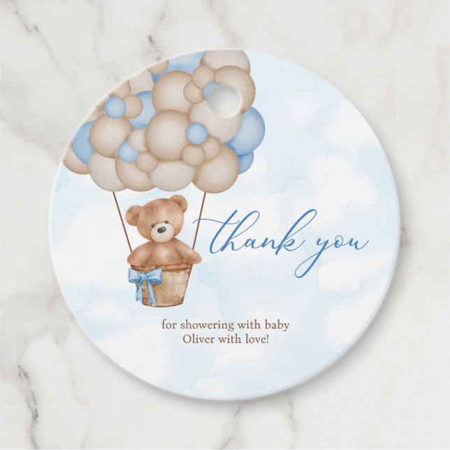 We Can Bearly Wait Baby Shower Thank You Geschenkanhänger (Vorderseite)