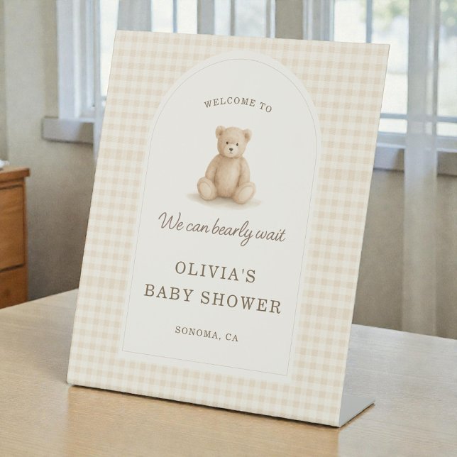 We Can Bearly Wait Baby Shower Welcome Sign Sockelschild (Von Creator hochgeladen)