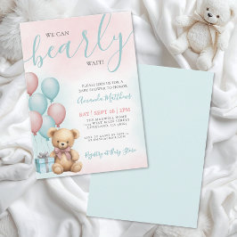 We Can Bearly Wait Bear Baby Shower Einladung
