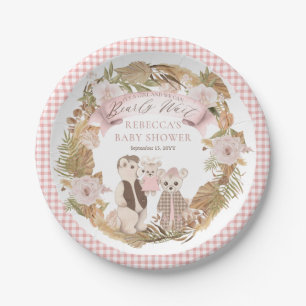 We Can Bearly Wait Boho Bear Family Baby Shower Pappteller