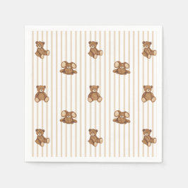 We Can Bearly Wait Elegant Baby Shower Serviette