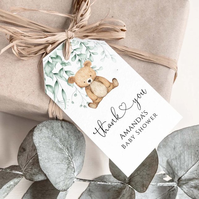 We Can Bearly Wait Minimalist Greener Baby Shower Geschenkanhänger (Von Creator hochgeladen)