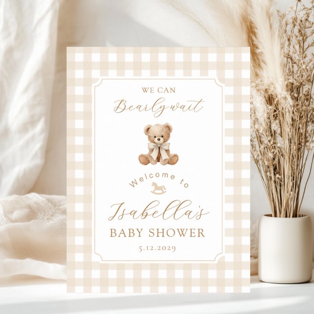  We can bearly wait neutral Teddy bear Welcome Poster (Von Creator hochgeladen)