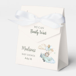 We Can Bearly Wait Teddy Bear Airplane Blue Boy Geschenkschachtel