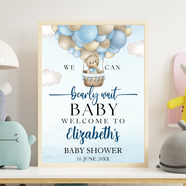 We can Bearly wait - Teddy Bear Baby Shower Boy Poster (Von Creator hochgeladen)