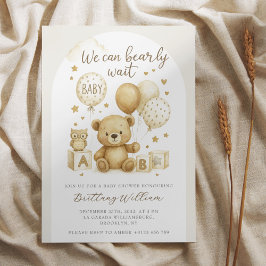 We Can Bearly Wait Teddy Bear Baby Shower Einladung