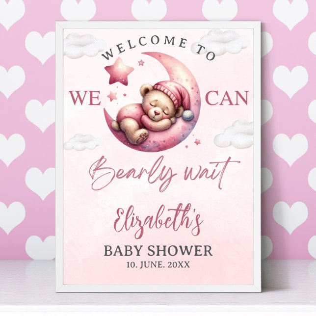 We can Bearly wait - Teddy Bear Baby shower Girl Poster (Von Creator hochgeladen)